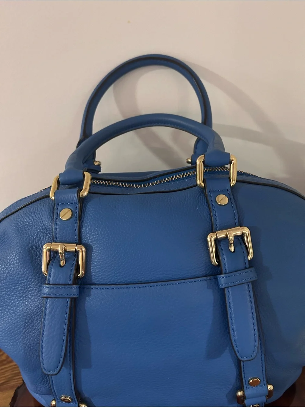 NWOT Michael Kors Bedford Leather Satchel with Gold MK Charm